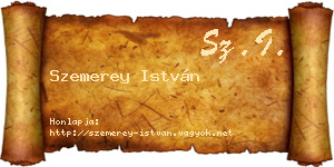 Szemerey István névjegykártya